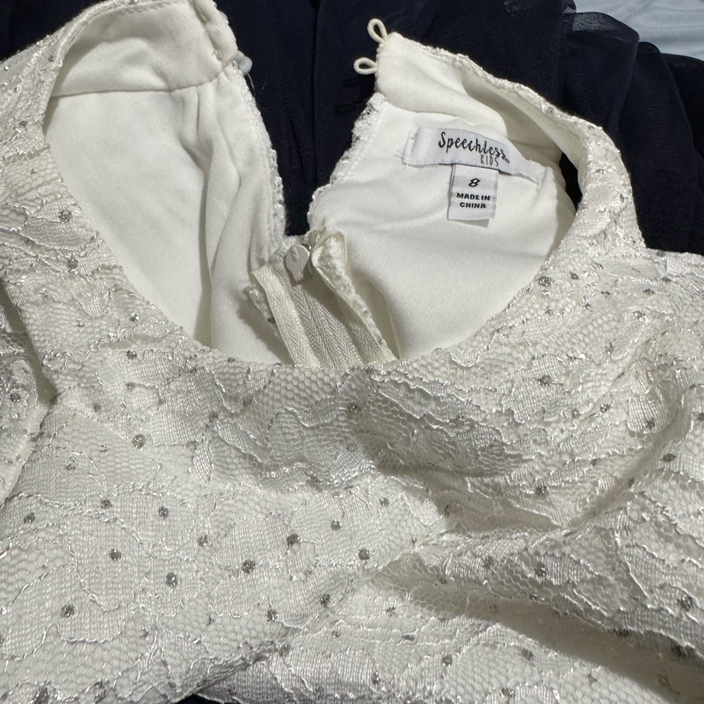Speechless White and Navy Formal Kids Dress - Picture 6 of 13
